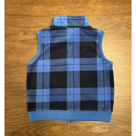Carter's Fleece Blue Plaid Vest 18M - Picture 2 of 5